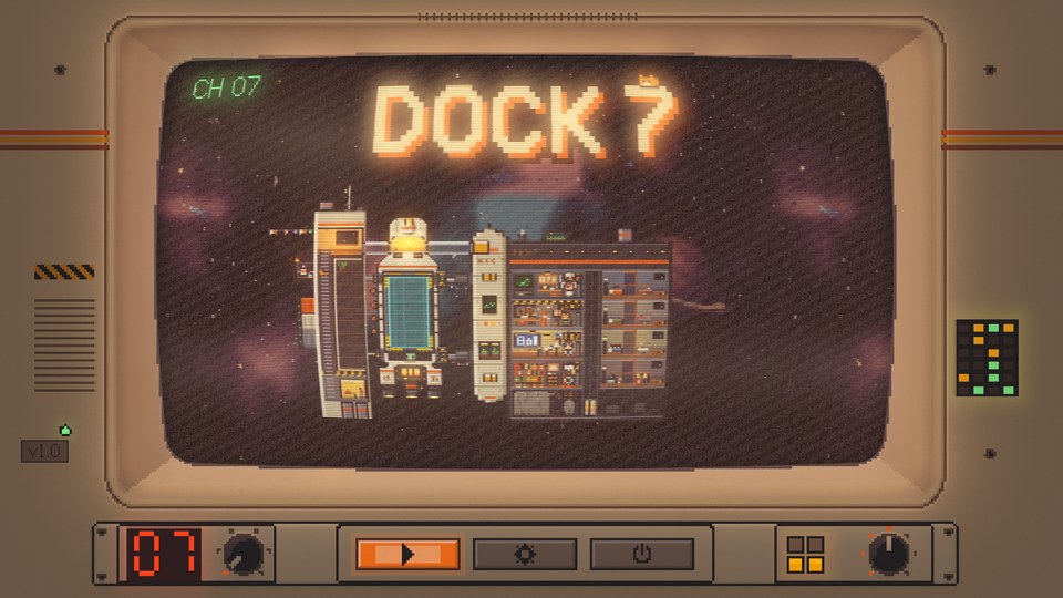 The title screen, on an old TV.