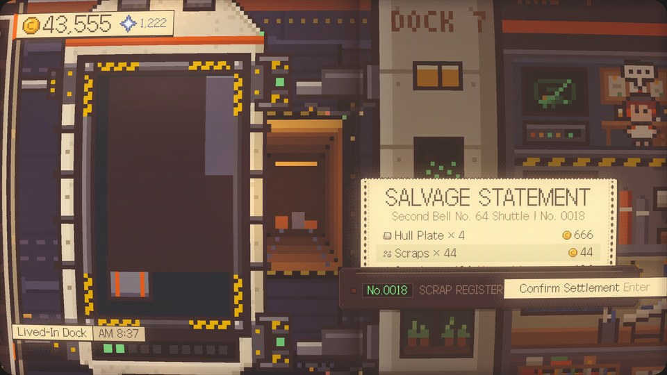Back at the dock, the Salvage Statement adds up the day's haul.